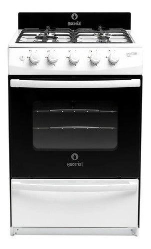 Cocina A Gas Escorial Master Style 4 Hornallas Blanca Encendido Eléctrico Blanco