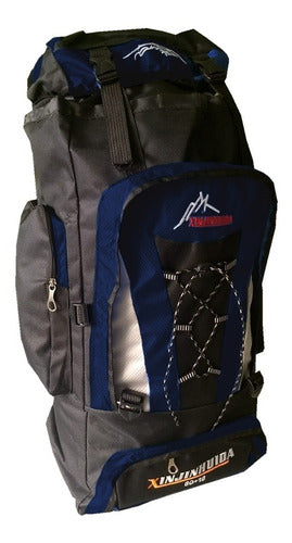 Mochila Mochileros Camping Trekking Negro Azul Oscuro 90l Azul Oscuro