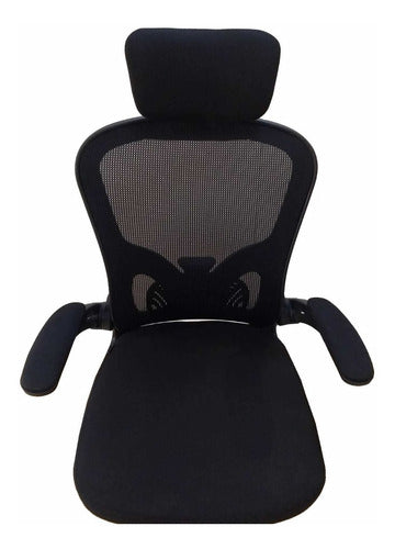 Sillon Silla De Pc Y Oficina Oon Apoyacabezas Y Base Cromada Negro Mesh/tela