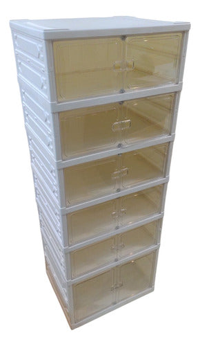 Organizador Plegable Plastico De Zapatillas 6 Cajones VIVENDI Blanco