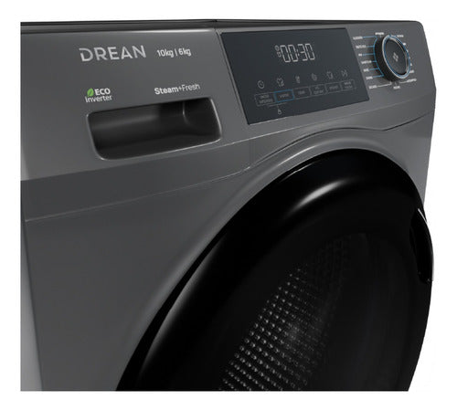 Lavasecarropas Drean Lscdr1006sg Gris 10kg Eco Inverter
