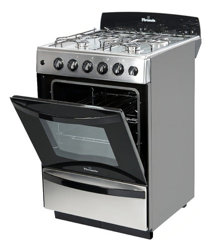 Cocina Multigas Florencia 5538 Acero De 4 Hornallas Clase A Color Acero Inoxidable
