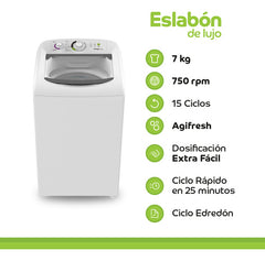 Lavarropas Automático Eslabón De Lujo Carga Superior 7kg Ewh07bb Blanco