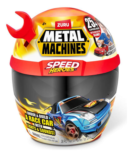 Playset Metal Machine Zuru 7613 Casco Rojo Construye Tu Auto Rojo