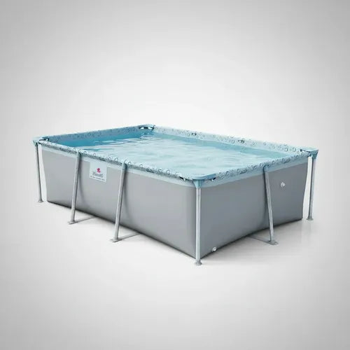 Pileta Lona Tiburoncito N4 De 240x160x65cm Cap 2500l Gris Lisa