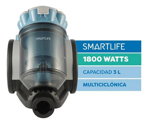 Aspiradora Sin Bolsa Smartlife Sl-vc18blb 1800w 3 Litros Celeste
