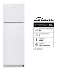Heladera Siam Top Mount Cíclica 298l Blanca - Hsi-ct302b Blanco