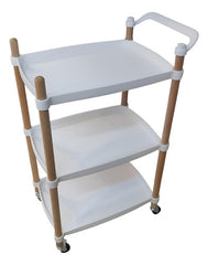 Mesa Carro Bar De 3 Estantes Con Ruedas Vivendi 11409 Blanco