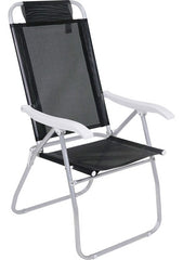 Reposera 4 Posiciones Bel Aluminio Poliéster Pvc Negro Css Negro