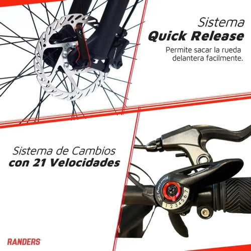 Bicicleta Randers Rodado 29 Bke-2129-me Azul Negro Shimano Azul/negro M