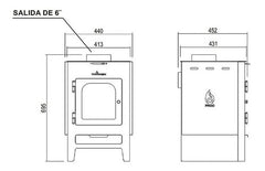 Salamandra Tromen Calefactor A Leña Pehuen De 9500k Cts
