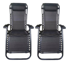 2 Reposeras Jardin Gravedad Zero Negro Hierro Coversol Cs