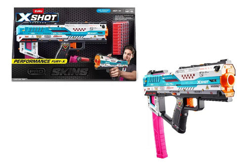 Pistola Lanza 40 Dardos Zuru 7602 X-shot Pro Series Fury Blanco