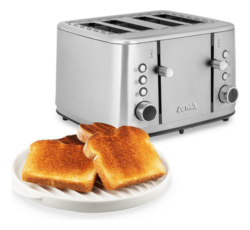 Tostadora Digital Atma Acero Inox 4 Panes 1850w