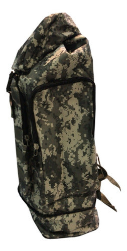 Mochila Camping Trekking Outdoor Camuflada De 70lts Tio Musa Verde Oscuro