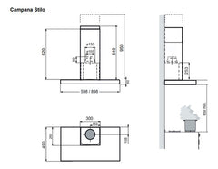 Campana Cocina Extractor Pared Spar Stilo Pro Touch 60cm C Negro
