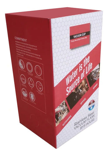 Vaso Termico Acero Inox Con Tapa Frio Calor Vivendi Negro Negro Lisa