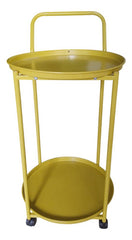 Mesa Carro Bar De Metal De 2 Niveles 4 Ruedas Tm Dorado Dorado Oscuro