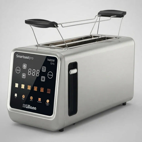 Tostadora Digital De 2 Bocas Liliana At942 Panel Led 1400w Gris
