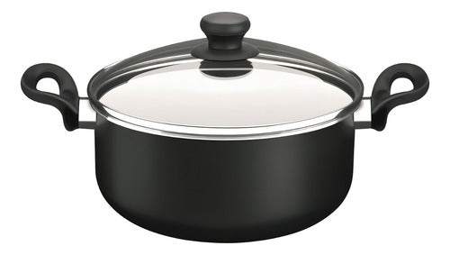 Set 6 Piezas Cacerolas Tefal Pratika Antiadherente Negro