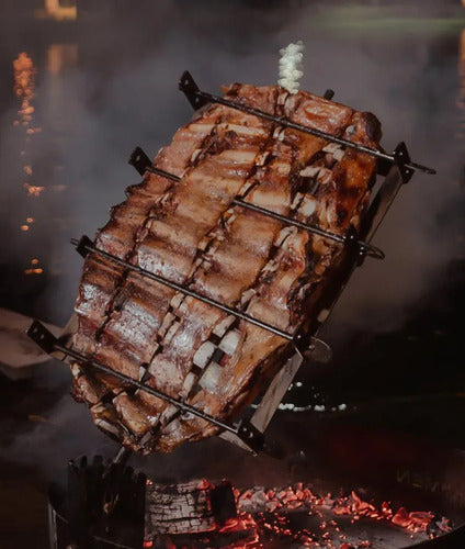 Parrilla Tromen Duomo 800 Enlozada Desmontable C/asador Cruz Negro