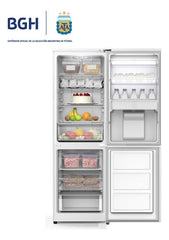 Heladera Combi Inverter No Frost Bgh Brc330i1a Inox 312lts Gris