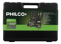 Set De Herramientas Manuales 102 Piezas Philco Psh102ve1p Negro