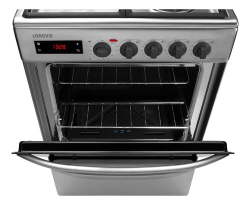 Cocina A Gas Longvie 21601xt 60cm Inox Grill Eléctrico Acero Inoxidable