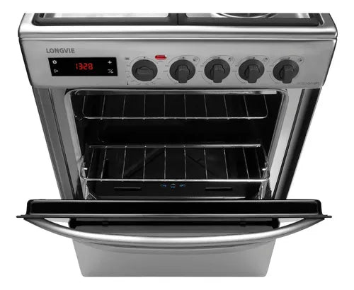Cocina A Gas Longvie 21601xt 60cm Inox Grill Eléctrico Acero Inoxidable