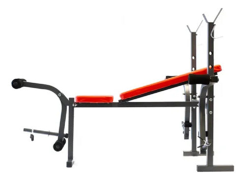 Banco Musculación Randers Arg140x Multigimnasio Mariposa Negro