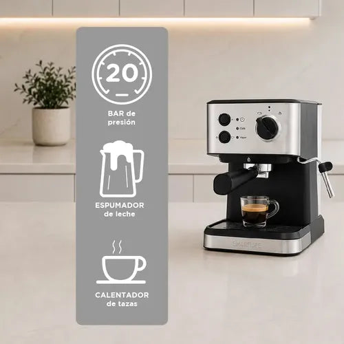 Cafetera Smartlife Expresso 20 Bar Sl-ec5501 Gris