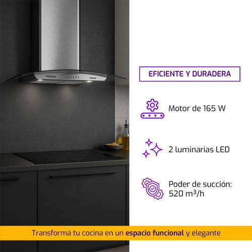 Campana De Cocina Liliana Pure Desing Kc994 Acero Inoxidable