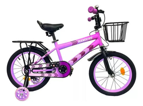 Bicicleta Infantil Randers Bke-161-e Lila Rodado 16 Rueditas Lila 16