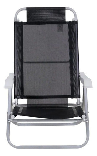 Reposera Belfix 63007 Negra Aluminio Plegable 6 Posiciones Piscina Negro