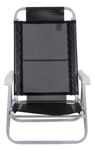 Reposera Belfix 63007 Negra Aluminio Plegable 6 Posiciones Piscina Negro