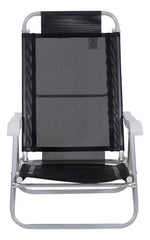 Reposera Belfix 63007 Negra Aluminio Plegable 6 Posiciones Piscina Negro