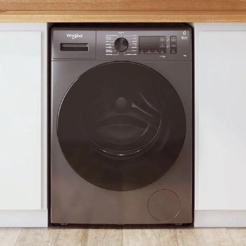 Lavarropas Whirlpool Wnq90as Frontal 9kg Inverter Titanium Color Gris Oscuro