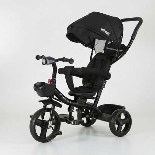 Triciclo C/ Manija Barra De Empuje Bebesit Sl1870-v1o-2 360° Negro