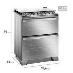 Cocina A Gas Electrolux F5edm De76cm 5 Hornallas Doble Horno