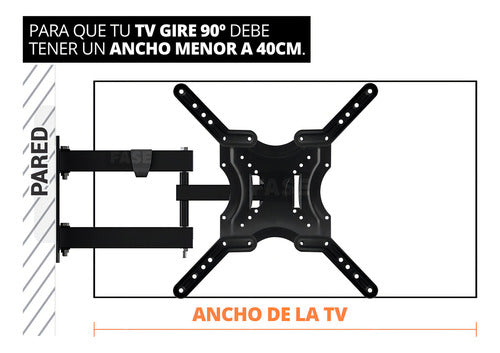 Soporte Extensible Nakan Para Tv De 13 A 65 Spl-578 Color Negro