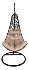 Sillon Hamaca Nido Colgante Simil Rattan Marron Tio Musa Color Marrón Huevito