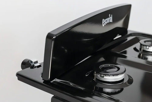 Cocina Negra Escorial Candor S2 Black 4 Hornallas Visor Y Parilla Gas Natural Negro