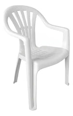 6 Sillas Plasticas Apilables Interiores Exteriores Tm H:100k Blanco Lisa