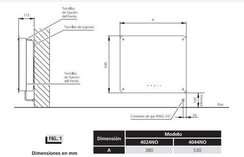 Calefactor A Gas Orbis 4024no 2700kcal/h Sin Salida Vidrio Color Negro