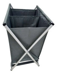 Cesto Organizador Para Ropa Sucia Plegable De 2 Divisiones Gris