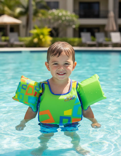 Chaleco Salvavidas Niños Con Bracitos Flotador Bestway 32174 Verde Lima