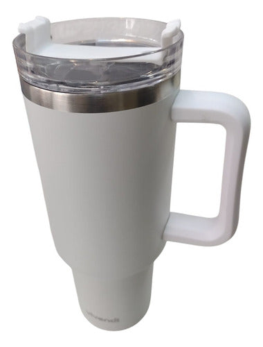 Vaso Térmico Acero Inox Vivendi Blanco De 1200 Ml C/sorbete Lisa