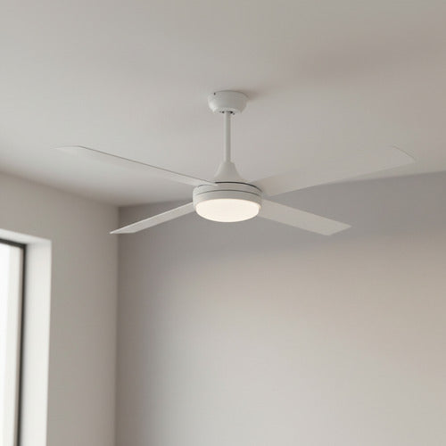 Ventilador Techo Liliana Vthb704r 4 Aspas Control Remoto Led 1.2 M Blanco Blanco Metal 4