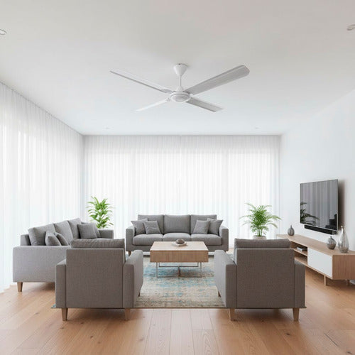 Ventilador De Techo Liliana Vthb104r Blanco Control Remoto 1.2 M 50 Blanco Blanco Metal 4