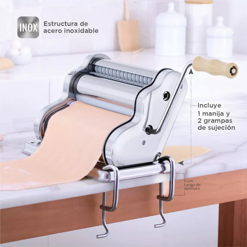Fabrica De Pastas Pastalinda Clasica 260 Cromo Amasa Estira Gris